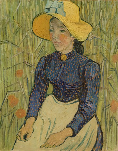 فتاة فلاحية في قبعة القش ، 1890 بواسطة Vincent van Gogh
