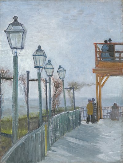 التراس ومنصة المراقبة في Moulin de Blute-Fin ، مونمارتر ، أوائل عام 1887. بواسطة فنسنت فان جوخ