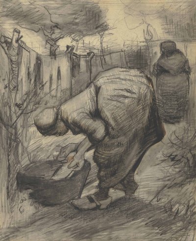 امرأة فلاحية مع بركة في حديقة (1885) بواسطة فنسنت فان جوخ