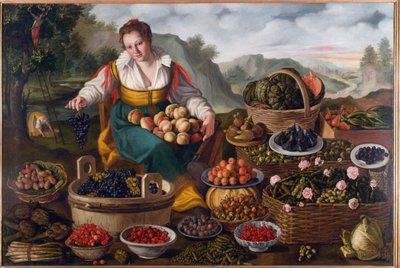 بائع فواكه ، 1578-81 بواسطة فينتشينزو كامبي
