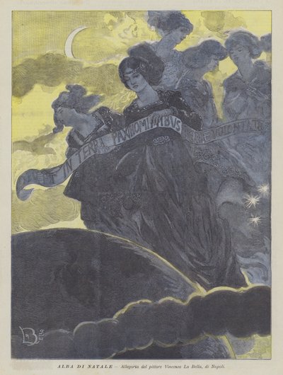 فجر الكريسماس (طباعة حجرية ملونة) بواسطة فينتشنزو لا بيلا