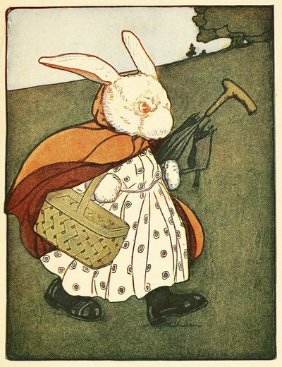ثم مرت السيدة رابيت العجوز عبر الخشب إلى الخباز ، من The Tale of Peter Rabbit ، حانة. 1916 (لون ليثو) بواسطة فرجينيا ألبرت