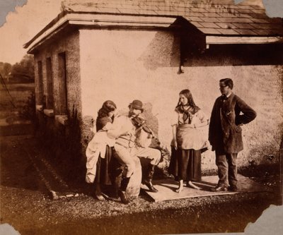 أطفال يستمعون لرجل يلعب كمان ، 1859-61 بواسطة فيكونتيسة هواردن
