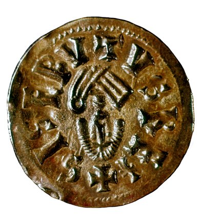 Tremissis (أو تريينز) للملك سيسيناند ، يلقي في Caesaraugusta (سرقسطة) ، إسبانيا ، القرن السابع (عملة معدنية) بواسطة القوط الغربي