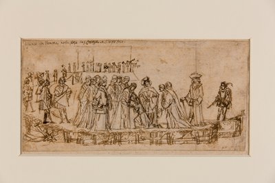 The English Prince Conan taking leave of his father (pen & ink over chalk on paper) (recto of 5933931) بواسطة فيتوري كارباتشيو