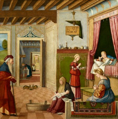 ميلاد السيدة العذراء مريم ، حوالي 1502-1504. بواسطة فيتوري كارباتشيو