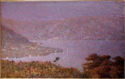 لؤلؤة الحب (Nebbiolina sul lago) (ضباب على البحيرة ، ضباب على البحيرة) لوحة لفيتوري جروبسي دي دراجون (1851-1920) 1896 قاتمة 33،5x51 سم ميلان ، جاليريا دارت موديرنا بواسطة فيتوري جروبيسي دي دراجون