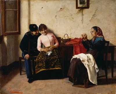 الخاطب ، فيتوريو ريجيانيني (1858-1938) ، زيت على قماش ، 65x59.5 سم بواسطة فيتوريو ريجيانيني