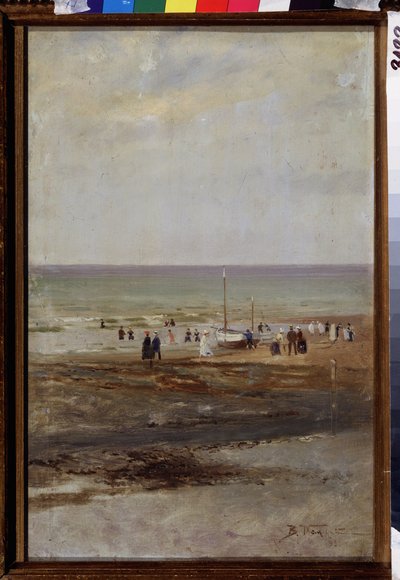 على الشاطئ (على الشاطئ). لوحة لفلاديمير يغوروفيتش ماكوفسكي (ماكوفسكي ، ماكوفسكي) (1846-1920) ، زيت على قماش بواسطة فلاديمير إيغوروفيتش ماكوفسكي