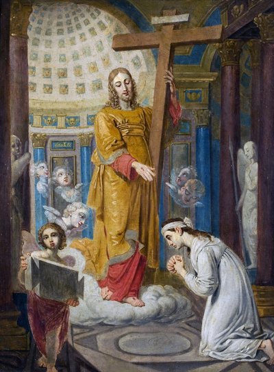 ظهور المسيح على الصليب لإيكاترينا فيليبوفنا تاتارينوفا (1783-1856) - قدم المساواة بوروفيكوفسكي ، فلاديمير لوكيش (1757-1825). زيت على خشب ، الحجم: 44 × 34 ، أوائل عشرينيات القرن التاسع عشر ، متحف الدولة الروسي ، سانت بطرسبرغ بواسطة فلاديمير لوكيش بوروفيكوفسكي