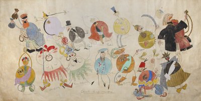 تصميم أزياء مسرحية مسرحية Mystery-Bouffe لفلاديمير ماياكوفسكي ، 1919. بواسطة فلاديمير فلاديميروفيتش ماياكوفسكي
