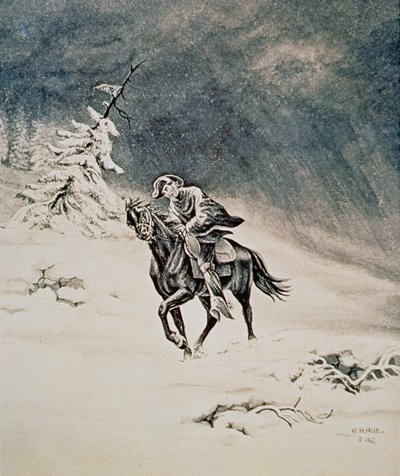 Pony Express Rider in the Sierra Nevada Mountains بواسطة دبليو إتش هيلتون