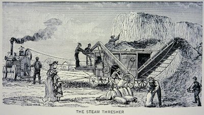 Steam Thresher ، من "Marvels of the New West" 1888 (نقش) بواسطة WH ثاير