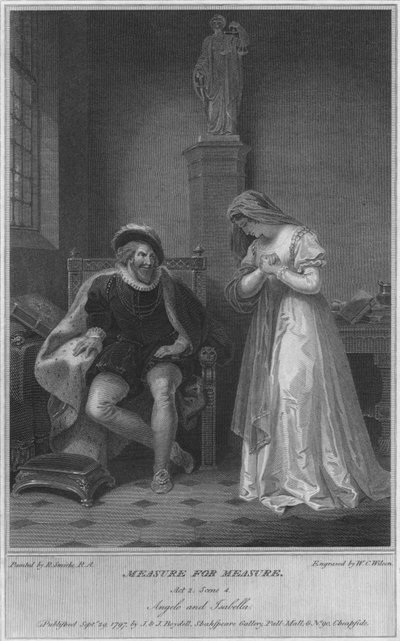 معيار للمعايرة. قانون 2. المشهد 4. أنجيلو وإيزابيلا ، 1797. بواسطة WC ويلسون