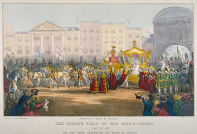 منظر لمعبد بار أثناء زيارة الملكة فيكتوريا لمدينة لندن عام 1837 بواسطة كاتب W