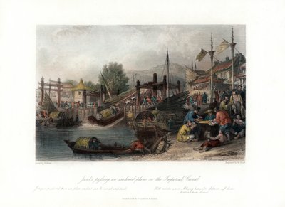 "خردة تعبر طائرة مائلة على القناة الإمبراطورية" ، الصين ، عام 1840. بواسطة دبليو فلويد