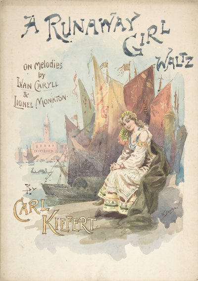 تصميم الغلاف الموسيقي: A Runaway Girl Waltz ، 1898. بواسطة جورج جورج