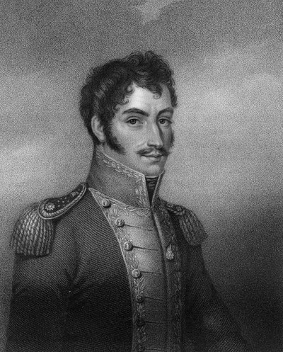 سيمون بوليفار ، ثوري أمريكا الجنوبية في القرن التاسع عشر ، 1836. بواسطة دبليو هول