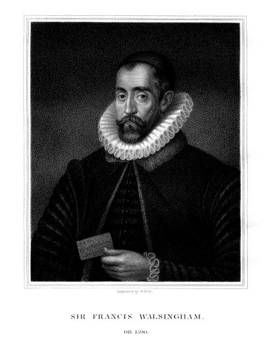 السير فرانسيس والسينغهام ، spymaster للملكة إليزابيث الأولى ، 1824. بواسطة دبليو هول