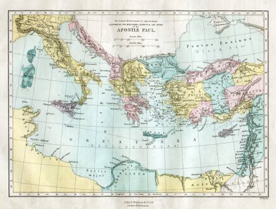 الرحلات التبشيرية والرحلة الأخيرة للرسول بولس ، القرن التاسع عشر. بواسطة W Hughes