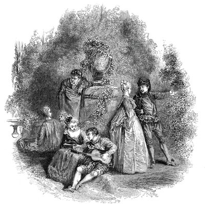 مشهد من واتو عام 1644 ، 1844. بواسطة دبليو جي لينتون