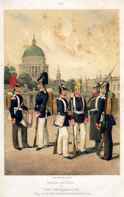 غريناديون و fusiliers من الجيش البروسي ، 1857. بواسطة الحبوب دبليو