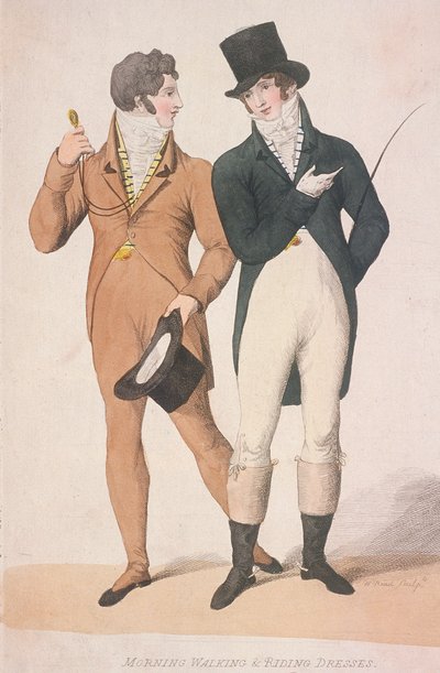 فساتين الصباح للمشي والركوب ، c1810 بواسطة قراءة W