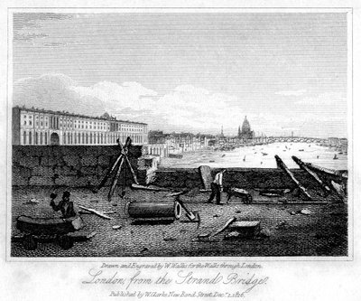 لندن من جسر ستراند ، 1816. بواسطة دبليو واليس