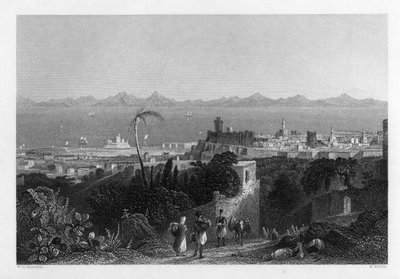 رودس ، من المرتفعات بالقرب من فيلا Sir Sidney Smiths ، 1841 بواسطة دبليو واليس