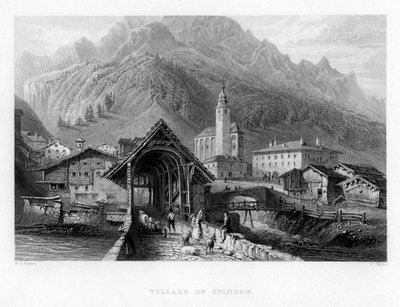 قرية سبلين ، سويسرا ، 1834 بواسطة دبليو واليس