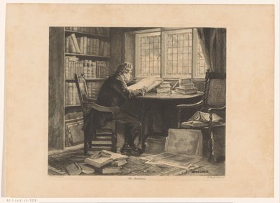 رجل يقرأ على نافذة مكتبه The Bookworm (العنوان على الكائن) بواسطة جون آرثر لوماكس