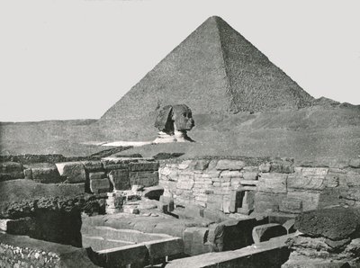 الهرم الأكبر وأبو الهول ومعبد الشافعية ، الجيزة ، مصر ، 1895. بواسطة W and S Ltd