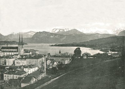 منظر لوزيرن وجباله ، سويسرا ، 1895. بواسطة W and S Ltd