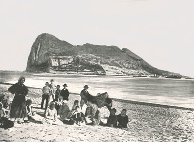 منظر للصخرة من البحر ، جبل طارق ، 1895. بواسطة W and S Ltd