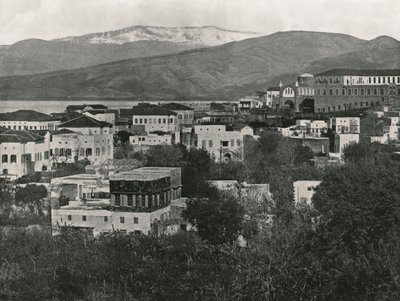 منظر للمدينة مع جبل لبنان ، بيروت ، 1895. بواسطة W and S Ltd