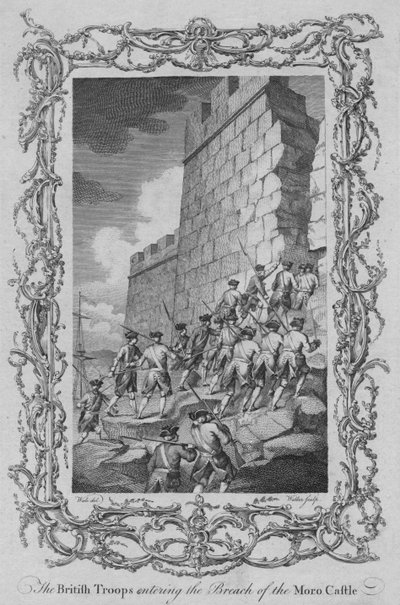 دخول القوات البريطانية خرق قلعة مورو ، c1770s. بواسطة ووكر