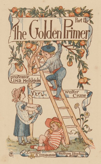 رسم توضيحي لصفحة العنوان لـ The Golden Primer (لون ليثو) بواسطة والتر (بعد) كرين