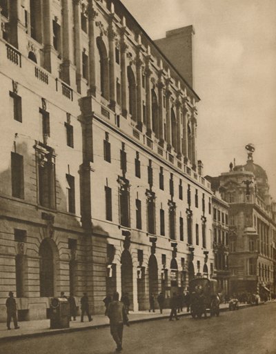 ممثل المباني في نيو لندن في شارع مورجيت ، c1935. بواسطة والتر بينينجتون