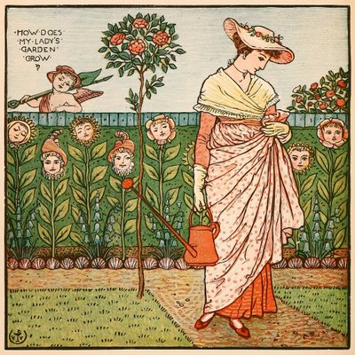 كيف تنمو حديقة سيدتي ، من كتاب لوحة والتر كرين ، حانة. 1889. بواسطة والتر كرين