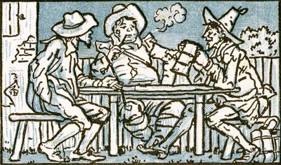 The Happy Poor ، أغنية توضيحية لـ "Who Liveth So Merry in all this Land" ، من "Pan-Pipes" ، كتاب الأغاني القديمة ، مرتب حديثًا ومع المرافقات من Theo. Marzials ، نشر في لندن من قبل G بواسطة والتر كرين