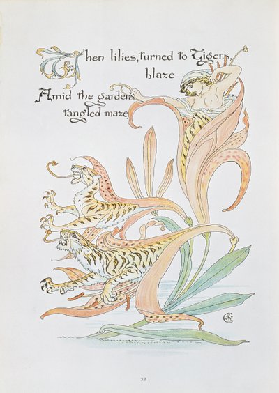 "عندما تحولت الزنابق إلى Tiger Blaze" ، رسم توضيحي لـ "Flora
