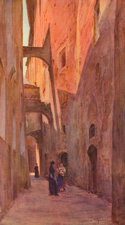 شارع في سيينا ، c1900 1913 بواسطة والتر فريدريك روف تندل