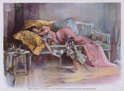 الحقيقة تقدم عيد الحب إلى أعظم الإبداعات الحديثة - الفتاة الأمريكية (لون ليثو) بواسطة والتر جرانفيل سميث