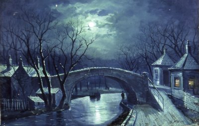 Redcote Bridge ، Armley ، بواسطة Moonlight (زيت على قماش) بواسطة والتر لينسلي ميغان