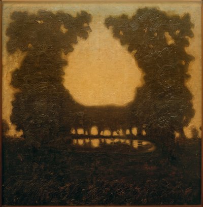 حديقة المناظر الطبيعية مع بحيرة بواسطة والتر أوفي