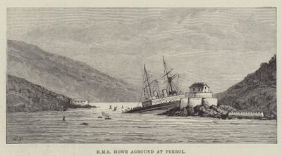 HMS Howe Aground في Ferrol بواسطة والتر باجيت