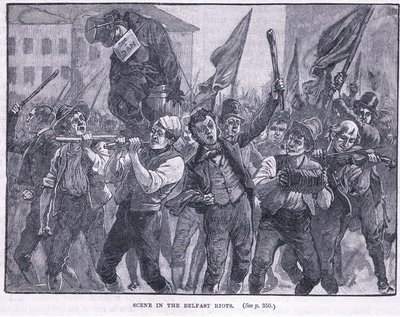 المشهد في أعمال الشغب بلفاست 1864 م بواسطة والتر باجيت