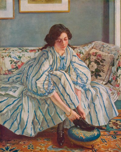 ربط حذائها ، c1900 بواسطة والتر راسل