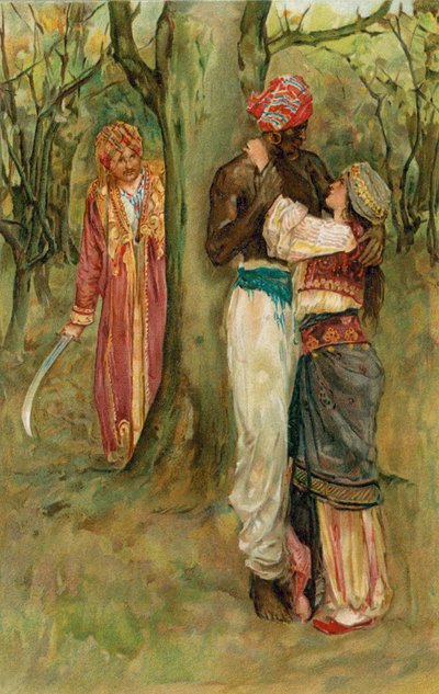الليالي العربية: قصة الصياد بواسطة Walter Stanley Paget