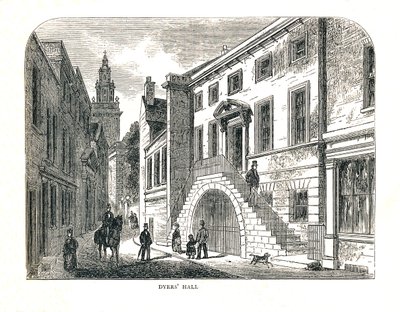 Dyers 'Hall ، College Street ، كما أعيد بناؤها 1857 بواسطة والتر ثورنبيري